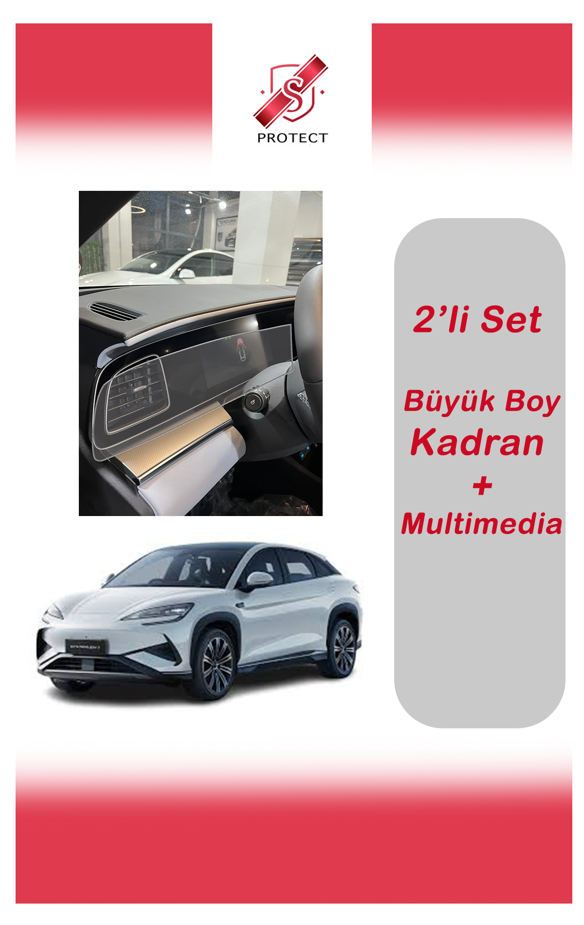BYD SEALION 7 Set ( Büyük Boy Kadran + Multimedia) 9H Nano Ekran Koruyucu