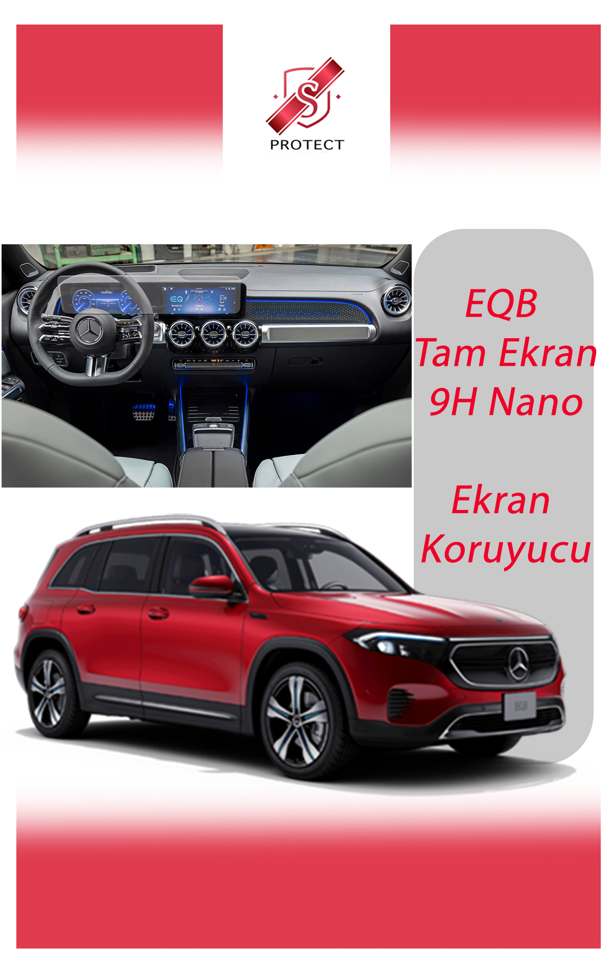 MERCEDES EQB Tam Ekran 9H Nano Ekran Koruyucu