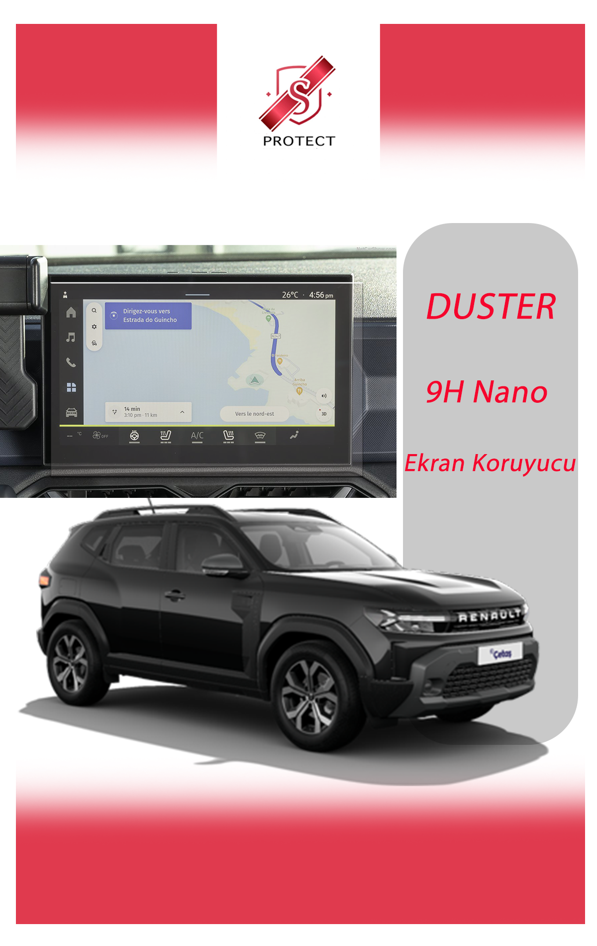 Renault Duster Multimedia 9H Nano Ekran Koruyucu