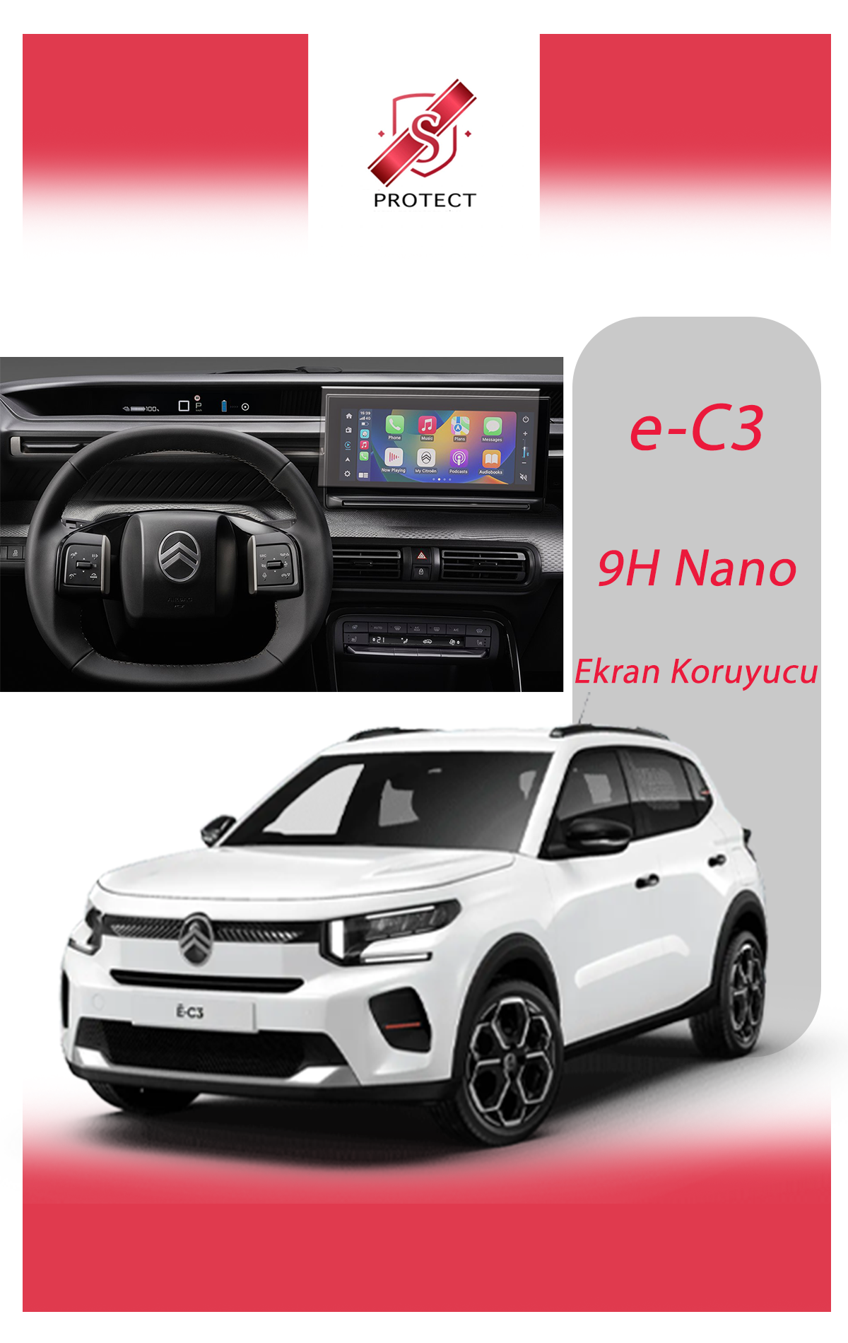 Citroen e-C3 9H Nano Ekran Koruyucu